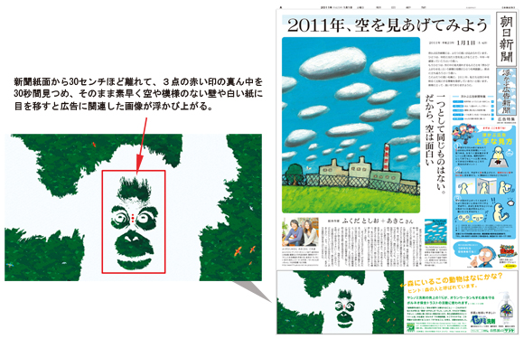 「浮かぶ広告新聞」2011年１月１日付　大阪本社版　朝刊セット版別刷り４ページ