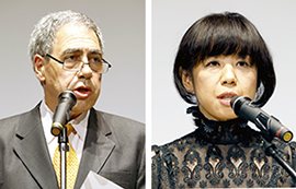 ニューヨーク・タイムズ社マイケル・ゴールデン副会長（左）と『T JAPAN』内田秀美編集長