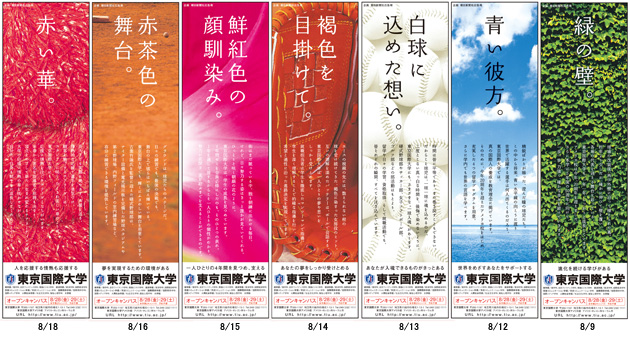 東京国際大学の新聞広告（2009年 8/9～8/18 朝刊）
