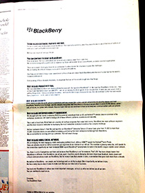 フィナンシャル･タイムズ紙に掲載されたブラックベリーの広告