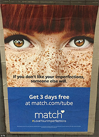 「match.com」の駅貼りポスター